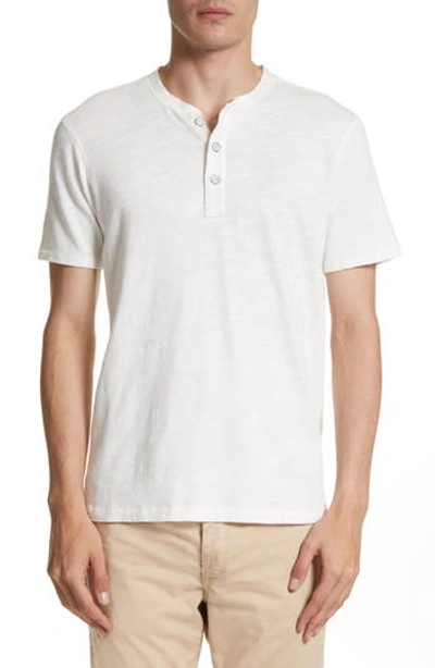 Rag & Bone White Cotton Classic Short Sleeve Henley