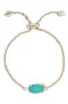 Kendra Scott Elaina Statement Bracelet In Teal Drusy/ Gold