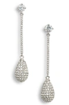 NINA SWAROVSKI CRYSTAL TEARDROP EARRINGS,E-JOY