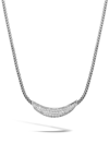 JOHN HARDY CLASSIC SILVER CHAIN DIAMOND PAVE NECKLACE,NBP900402DIX16-18