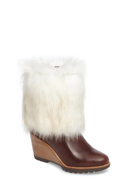 Sorel Women's Park City Short Waterproof Leather & Faux-fur Wedge Boots In Elk