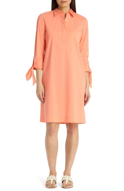 Lafayette 148 Talia Stretch Cotton Blend Dress In Coral Reef