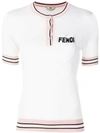 FENDI FENDI LOGO短袖真丝套头衫 - 白色,FZY671A3UZ12930693