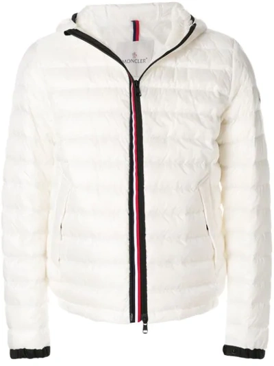 Moncler Zip Up Puffed Jacket In White