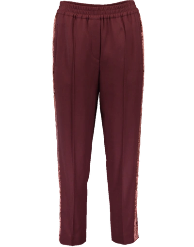 Brunello Cucinelli Wool And Velvet Track Pants In Raisin