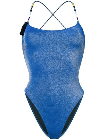 Anjuna Elba Contrast Strap Swimsuit In Blue
