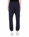 VETEMENTS NAVY BLUE PATCHED TRACK PANTS,MSS18PA26