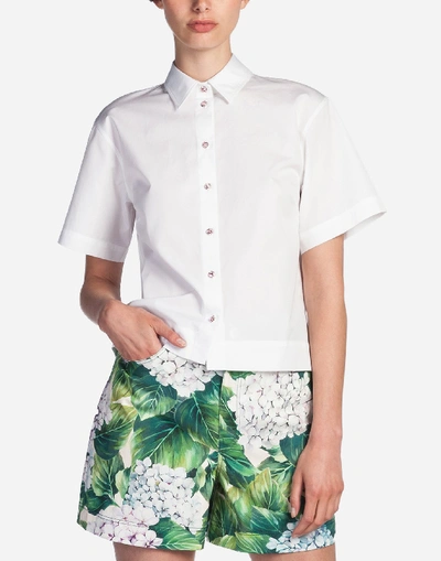 Dolce & Gabbana Folded Cotton Shirt In White