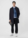 Burberry Camden Coat In Blue Carbon