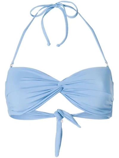 Mara Hoffman Ruchéd Bikini Top In Blue