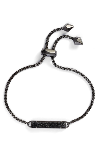 Kendra Scott Stan Gunmetal-plated And Black Drusy Bracelet In Black Drusy/ Gunmetal