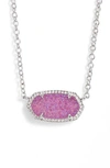Kendra Scott Elisa Pendant Necklace In Violet Drusy/ Silver