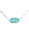 Kendra Scott Elisa Pendant Necklace In Teal Drusy/ Silver