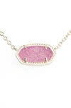 Kendra Scott Elisa Pendant Necklace In Violet Drusy/ Gold