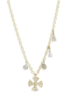 MEIRA T CROSS CHARM PENDANT NECKLACE,N10878/TY