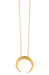 Gorjana Cayne Crescent Plated Pendant Necklace In Gold