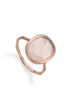 Monica Vinader Siren Medium Stacking Ring In Rose Gold/ Rose Quartz