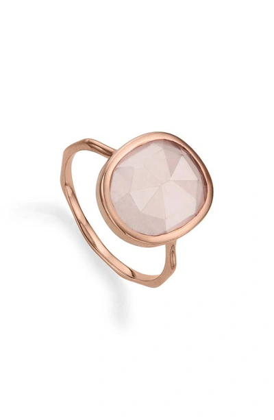 Monica Vinader Siren Medium Stacking Ring In Rose Gold/ Rose Quartz