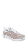 Apl Athletic Propulsion Labs 'techloom Pro' Metallic Knit Sneakers In White/ Rose Gold/ Melange