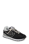 New Balance 574 Leather-trimmed Suede And Mesh Sneakers In Onyx
