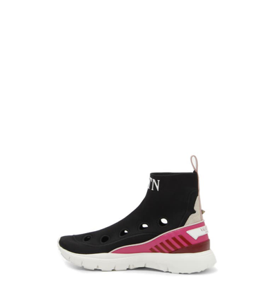 Valentino Garavani Heroes Her Stretch-knit Trainers In Black