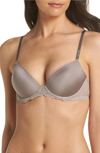 Calvin Klein Seductive Comfort Lace Demi Bra Qf1444 In Grey Sand