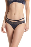Dita Von Teese Madame X Lace Strappy Bikini In Navy