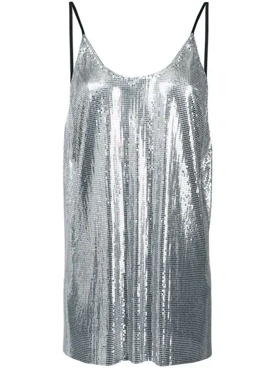 Paco Rabanne Silver Women's Metallic Sequin Waistcoat