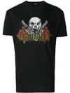 DSQUARED2 SKULL AND ROSE LOGO PRINT T-SHIRT,S74GD0418S2160012906262