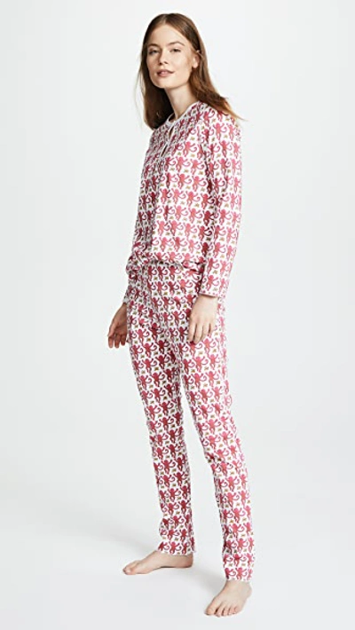 Roller Rabbit Monkey Print 2-piece Pajama Set In Pink