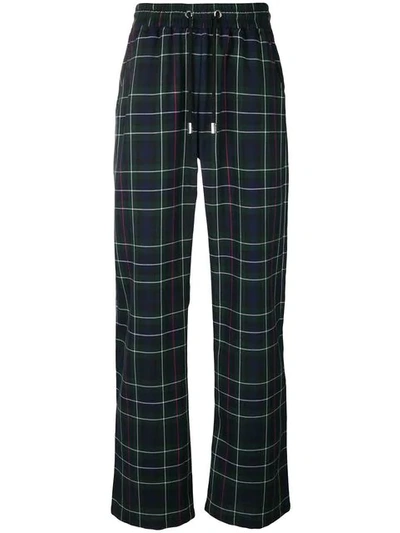 Blood Brother Plaid Track Trousers In Blue