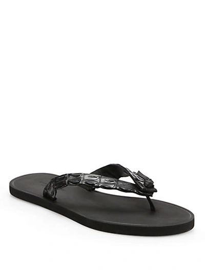 Bottega Veneta Alligator Thong Sandals