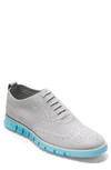 Cole Haan Zerogrand Stitchlite Wingtip In Vapor Grey/ Bluefish