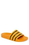 Adidas Originals Adilette Sliders In Yellow Cq3099 - Yellow In Gold / Core Black