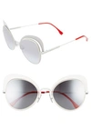 FENDI 54MM GRADIENT CAT EYE SUNGLASSES - WHITE,FF0247S