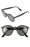 Ray Ban Highstreet 51mm Round Sunglasses - Black