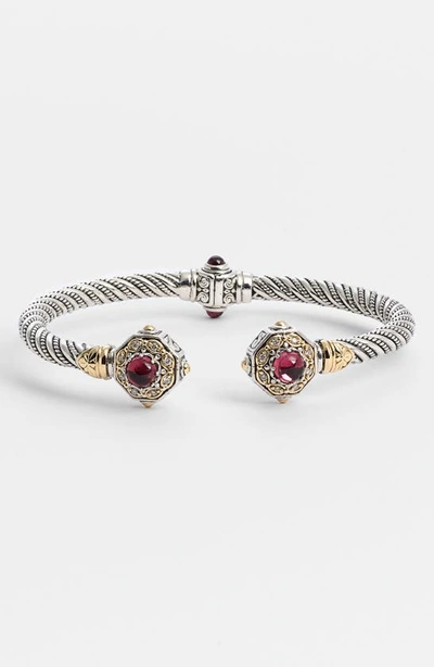 Konstantino 'hermione' Diamond Hinged Cuff In Silver/ Pink