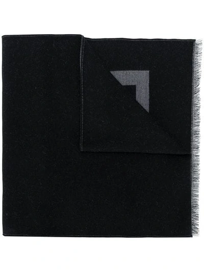 Givenchy Gradient Logo Print Fringed Scarf In Black