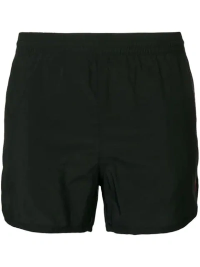 Ami Alexandre Mattiussi Ami Contrast Logo Swim Shorts In Black