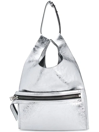 Tom Ford Futuristic Zupped Shoulder Bag In Grey
