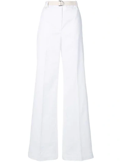 Moncler Wide-leg Cotton Cargo Trousers In White