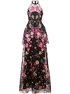 MARCHESA NOTTE ORGANZA FLORAL DRESS,N22G061912763416