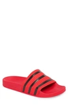 Adidas Originals Adidas Men's Adilette Slide Sandals From Finish Line In Black/ Red