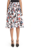 JASON WU BIRD OF PARADISE PRINT COTTON POPLIN SKIRT,P1808007A