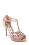 BADGLEY MISCHKA STACEY CRYSTAL EMBELLISHED T-STRAP SANDAL,MP4128