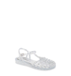 Jeffrey Campbell Women's Jelly Embellished T-strap Sandal In Clear Silver
