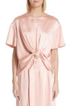 Rejina Pyo Amber Knotted Satin Top In Blush