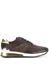 Michael Michael Kors Monogram Sneakers In Brown