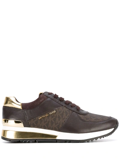 Michael Michael Kors Monogram Sneakers In Brown