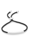 Monica Vinader Linear Friendship Bracelet In Silver/ Black